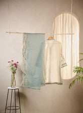 DA-2014 CREAM EMBROIDERED KURTA WITH DUPATTA